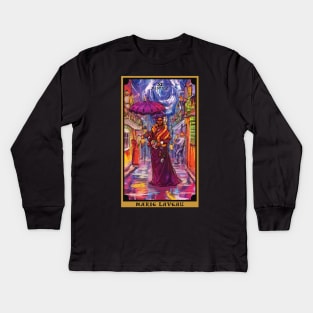 Marie Laveau In The Justice Tarot Card Kids Long Sleeve T-Shirt